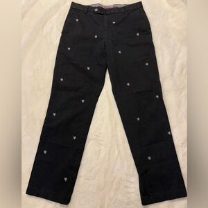 Vintage Brooks Brothers Milano Navy Chino Pants Men’s Dragon Embroidery W33 L32